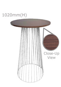 BIRDCAGE BAR TABLE - WHITE & ROUND TOP - WOOD (BT5 - W - RBR)