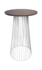 BIRDCAGE BAR TABLE - WHITE & ROUND TOP - WOOD (BT5 - W - RBR)