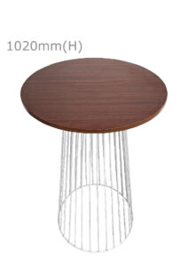 BIRDCAGE BAR TABLE - WHITE & ROUND TOP - WOOD (BT5 - W - RBR)