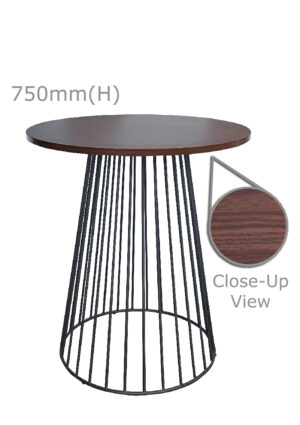 BIRDCAGE TABLE - BLACK & ROUND TOP - WOOD (TB20 - B - RBR)