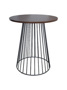 BIRDCAGE TABLE - BLACK & ROUND TOP - WOOD (TB20 - B - RBR)