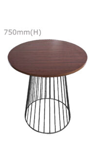 BIRDCAGE TABLE - BLACK & ROUND TOP - WOOD (TB20 - B - RBR)