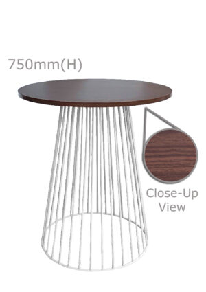 BIRDCAGE TABLE - WHITE & ROUND TOP - WOOD (TB20 - W - RBR)