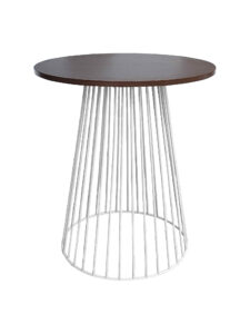 BIRDCAGE TABLE - WHITE & ROUND TOP - WOOD (TB20 - W - RBR)