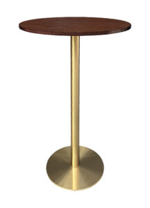 VALO BAR TABLE - GOLD & ROUND TOP - WOOD (BT2 - G - RBR)