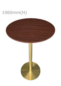 VALO BAR TABLE - GOLD & ROUND TOP - WOOD (BT2 - G - RBR)