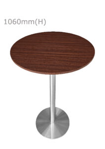 VALO BAR TABLE - SILVER & ROUND TOP - WOOD (BT2 - S - RBR)