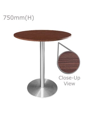 VALO MEETING TABLE - SILVER & ROUND TOP - WOOD (TB27 - S - RBR)