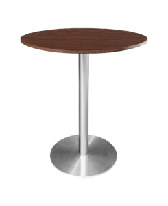VALO MEETING TABLE - SILVER & ROUND TOP - WOOD (TB27 - S - RBR)