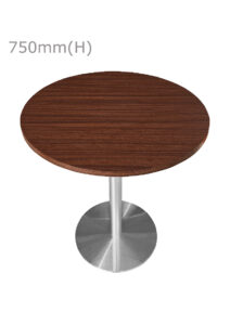 VALO MEETING TABLE - SILVER & ROUND TOP - WOOD (TB27 - S - RBR)