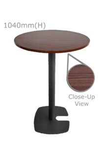 FIN™ BAR TABLE - BLACK & ROUND TOP - WOOD (BT1 - B - RBR)