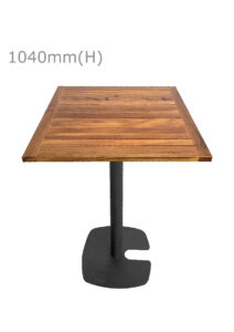 FIN™ BAR TABLE - BLACK & SQUARE TOP - TEAK WOOD (BT1 - B - STK)