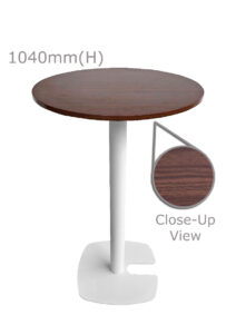 FIN™ BAR TABLE - WHITE & ROUND TOP - WOOD (BT1 - W - RBR)