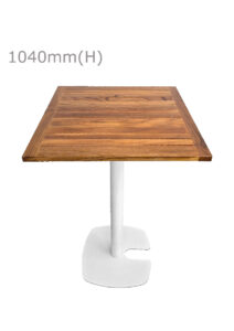 FIN™ BAR TABLE - WHITE & SQUARE TOP - TEAK WOOD (BT1 - W - STK)