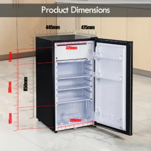 FRIDGE (1DOOR) BLACK - 92 LITRES (AP4 - FRB92) MEASUREMENT