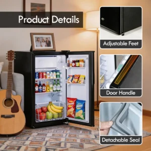 FRIDGE (1DOOR) BLACK - 92 LITRES (AP4 - FRB92)