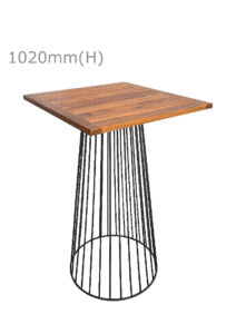 BIRDCAGE BAR TABLE - BLACK & SQUARE TOP - TEAK WOOD (BT5 - B - STK)