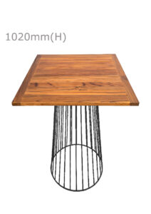 BIRDCAGE BAR TABLE - BLACK & SQUARE TOP - TEAK WOOD (BT5 - B - STK)
