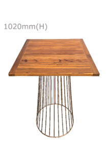 BIRDCAGE BAR TABLE - GOLD & SQUARE TOP - TEAK WOOD (BT5 - G - STK)