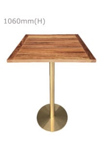 VALO BAR TABLE - GOLD & SQUARE TOP - TEAK WOOD (BT2 - G - STK) HIGH RES