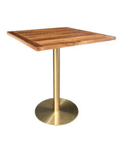 VALO MEETING TABLE - GOLD & SQUARE TOP - TEAK WOOD (TB27 - G - STK)