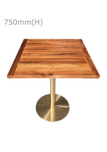 VALO MEETING TABLE - GOLD & SQUARE TOP - TEAK WOOD (TB27 - G - STK)