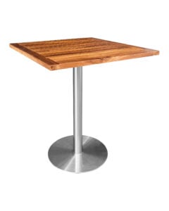 VALO MEETING TABLE - SILVER & SQUARE TOP - TEAK WOOD (TB27 - S - STK)