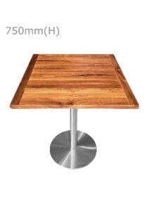 VALO MEETING TABLE - SILVER & SQUARE TOP - TEAK WOOD (TB27 - S - STK)