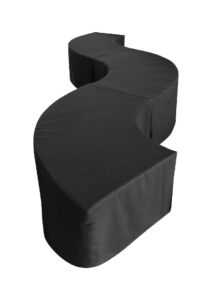 OCULAR CURVED BLACK LINEN TABLE (TB1 - CLB)