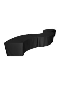 OCULAR CURVED BLACK LINEN TABLE (TB1 - CLB)