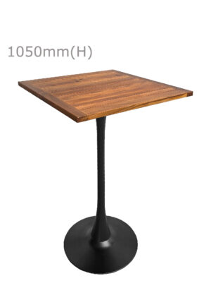 TULIP BAR TABLE - BLACK & SQUARE TOP - TEAK WOOD (BT10 - B - STK)