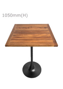 TULIP BAR TABLE - BLACK & SQUARE TOP - TEAK WOOD (BT10 - B - STK)