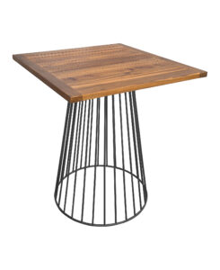 TULIP TABLE - BLACK & SQUARE TOP - TEAK WOOD (TB20 - B - STK)