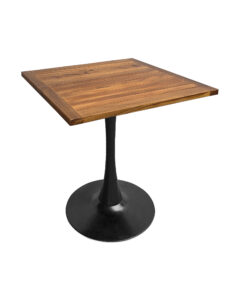 TULIP TABLE - BLACK & SQUARE TOP - TEAK WOOD (TB5 - B - STK)