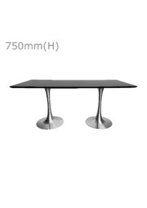 TULIP TABLE - SILVER & LONG TOP - BLACK (TB5 - S - LB)