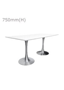 TULIP TABLE - SILVER & LONG TOP - WHITE (TB5 - S - LW)