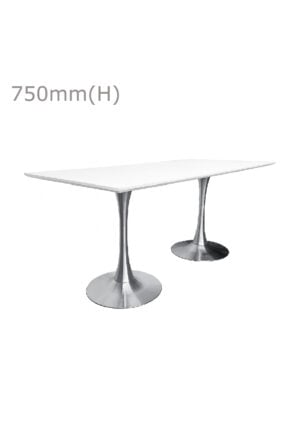 TULIP TABLE - SILVER & LONG TOP - WHITE (TB5 - S - LW)