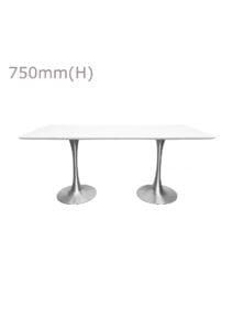 TULIP TABLE - SILVER & LONG TOP - WHITE (TB5 - S - LW)