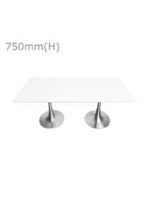 TULIP TABLE - SILVER & LONG TOP - WHITE (TB5 - S - LW)