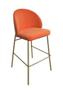 ALURA™ BARSTOOL - AMBER ORANGE WITH GOLD LEGS (BS4 - GAO)