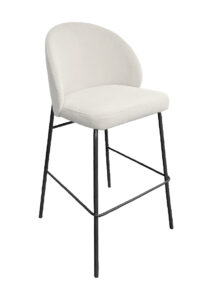 ALURA™ BARSTOOL - CHIFFON WHITE WITH BLACK LEGS (BS4 - BCW)