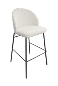 ALURA™ BARSTOOL - CHIFFON WHITE WITH BLACK LEGS (BS4 - BCW)