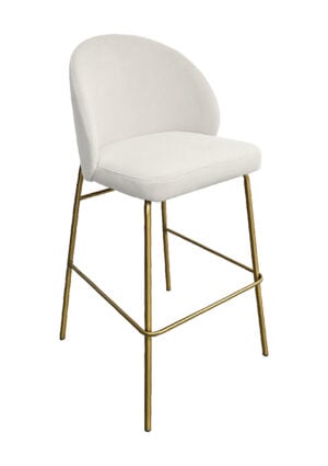 ALURA™ BARSTOOL - CHIFFON WHITE WITH GOLD LEGS (BS4 - GCW)