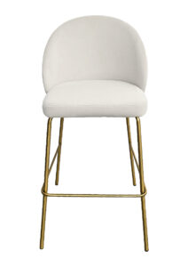 ALURA™ BARSTOOL - CHIFFON WHITE WITH GOLD LEGS (BS4 - GCW)