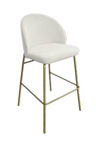 ALURA™ BARSTOOL - CHIFFON WHITE WITH GOLD LEGS (BS4 - GCW)