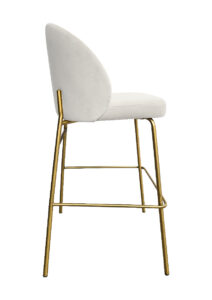 ALURA™ BARSTOOL - CHIFFON WHITE WITH GOLD LEGS (BS4 - GCW)