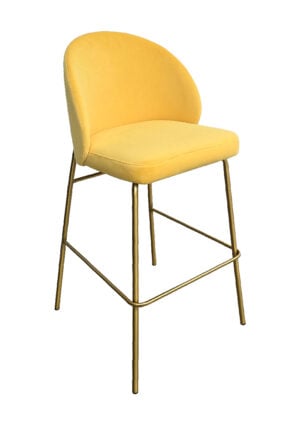 ALURA™ BARSTOOL - CUSTARD YELLOW WITH GOLD LEGS (BS4 - GCY)