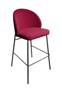 ALURA™ BARSTOOL - GARNET RED WITH BLACK LEGS (BS4 - BGR)