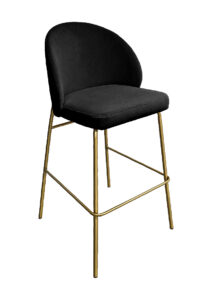 ALURA™ BARSTOOL - ONYX BLACK WITH GOLD LEGS (BS4 - GOB)