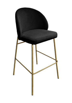 ALURA™ BARSTOOL - ONYX BLACK WITH GOLD LEGS (BS4 - GOB)